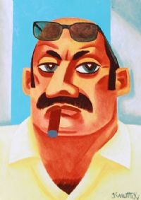 GANGSTER WITH CIGAR by Graham Knuttel at Ross's Online Art Auctions