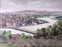 THE FOYLE BRIDGE, LONDONDERRY, 1977 by Pat Cowley at Ross's Online Art Auctions