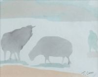 SHEEP GRAZING by Tom Carr HRHA HRUA at Ross's Online Art Auctions