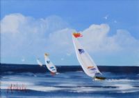 SAILING, STRANGFORD by Michelle Carlin at Ross's Online Art Auctions