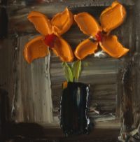 YELLOW FLOWERS IN VASE by Colin Flack at Ross's Online Art Auctions