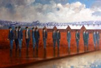 SHIPYARD WORKERS by Colin H. Davidson at Ross's Online Art Auctions
