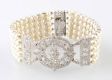 VERY FINE 18CT WHITE GOLD, PEARL & DIAMOND FIVE ROW BRACELET at Ross's Online Art Auctions