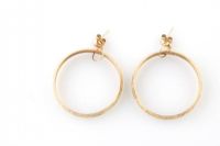 PAIR OF 9CT GOLD ENGRAVED HOOP EARRINGS at Ross's Online Art Auctions