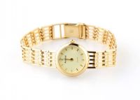 LADY'S 9CT GOLD ACCURIST WRIST WATCH WITH 9CT GOLD FIVE BAR GATE BRACELET STRAP at Ross's Online Art Auctions