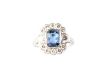 18CT WHITE GOLD, SAPPHIRE & DIAMOND CLUSTER RING at Ross's Online Art Auctions