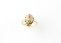 18CT GOLD RING WITH CARTOUCHE BEETLE at Ross's Online Art Auctions