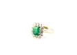 18CT GOLD, EMERALD & DIAMOND CLUSTER RING at Ross's Online Art Auctions