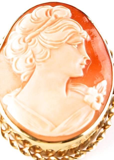 9CT GOLD MOUNTED CARVED CAMEO DRESS BROOCH at Ross's Online Art Auctions