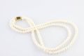 CULTURED PEARL DOUBLE ROW NECKLACE WITH 9CT GOLD CLASP at Ross's Online Art Auctions