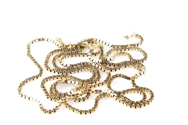 9CT GOLD GUARD CHAIN WITH SQUARE LINKS at Ross's Online Art Auctions