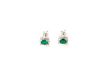 PAIR OF 18CT WHITE GOLD, EMERALD & DIAMOND CLUSTER EARRINGS at Ross's Online Art Auctions