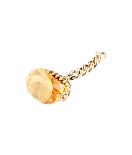 ANTIQUE YELLOW METAL & CITRINE WATCH FOB WITH CURB LINK CHAIN at Ross's Online Art Auctions