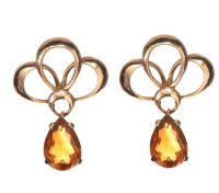 9CT GOLD COLOURED STONE EARRINGS at Ross's Online Art Auctions