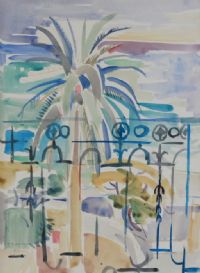 PALM TREES, NICE by Father Jack P. Hanlon RHA at Ross's Online Art Auctions