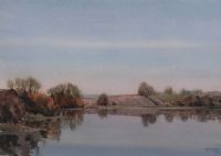 EVENING POND by Wilfred Haughton RUA at Ross's Online Art Auctions