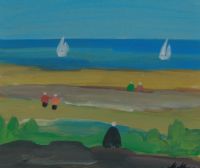 ON THE BEACH by Markey Robinson at Ross's Online Art Auctions