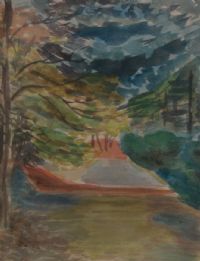 PATH IN THE WOODS by Olive Henry RUA at Ross's Online Art Auctions