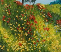 POPPY FIELD by Louie Maginnis at Ross's Online Art Auctions