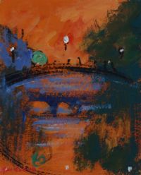 HALFPENNY BRIDGE, DUBLIN by Marie Carroll at Ross's Online Art Auctions