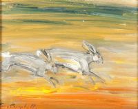 RACING HARES by Con Campbell at Ross's Online Art Auctions