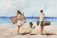 PICNIC ON THE BEACH by Lorna Millar at Ross's Online Art Auctions