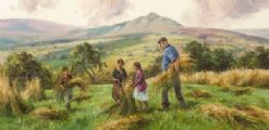 HARVESTING, IN THE GLENS by Donal McNaughton at Ross's Online Art Auctions