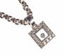 CHOPARD 18CT WHITE GOLD & DIAMOND SQUARE PENDANT ON 18CT WHITE GOLD CHAIN at Ross's Online Art Auctions