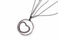 CHOPARD 18CT WHITE GOLD CIRCULAR PENDANT WITH DIAMOND HEART ON 18CT WHITE GOLD DOUBLE CHAIN at Ross's Online Art Auctions