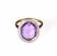 9CT GOLD, AMETHYST & DIAMOND CLUSTER RING at Ross's Online Art Auctions