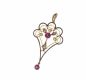 9CT GOLD, RUBY & SEED PEARL HOLBEIN PENDANT at Ross's Online Art Auctions