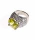 SILVER & YELLOW STONE RING at Ross's Online Art Auctions