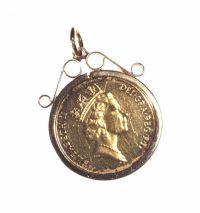 1988 HALF SOVEREIGN PENDANT at Ross's Online Art Auctions