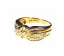 9CT GOLD & DIAMOND CLUSTER TWIST RING at Ross's Online Art Auctions