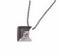 9CT WHITE GOLD & DIAMOND SQUARE PENDANT ON 9CT WHITE GOLD BOX CHAIN at Ross's Online Art Auctions