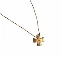 9CT GOLD & DIAMOND CROSS ON FINE 9CT GOLD CHAIN at Ross's Online Art Auctions