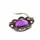 SILVER & AMETHYST BROOCH WITH PIERCED BORDER at Ross's Online Art Auctions