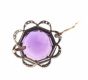 SILVER & AMETHYST BROOCH WITH PIERCED BORDER at Ross's Online Art Auctions