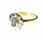 18CT GOLD, EMERALD & DIAMOND CLUSTER RING at Ross's Online Art Auctions