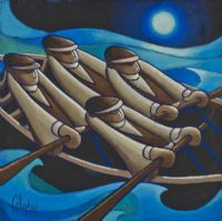 FOUR STRONG ROWERS by George Callaghan at Ross's Online Art Auctions