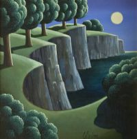 MOONLIT CLIFFS by George Callaghan at Ross's Online Art Auctions