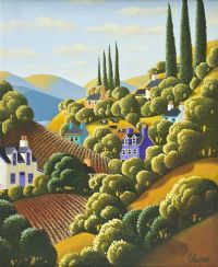 GRAZING BY THE BLUE HOUSE by George Callaghan at Ross's Online Art Auctions