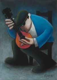 THE MANDOLIN PLAYER by George Callaghan at Ross's Online Art Auctions