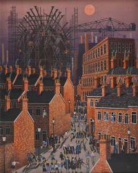 STREET SCENE, EAST BELFAST by George Callaghan at Ross's Online Art Auctions