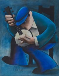 THE BANJO PLAYER by George Callaghan at Ross's Online Art Auctions