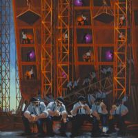 THE SHIPYARD WORKERS by George Callaghan at Ross's Online Art Auctions