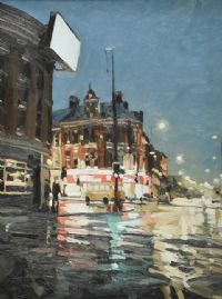 SHAFTESBURY SQUARE, BELFAST by Trevor McElnea at Ross's Online Art Auctions