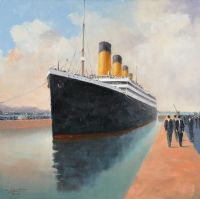 TITANIC & THOMPSON DOCK by Colin H. Davidson at Ross's Online Art Auctions