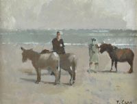 DONKEY RIDES, NEWCASTLE by Tom Carr HRHA HRUA at Ross's Online Art Auctions