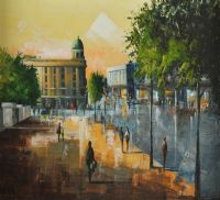 STREETSCAPE, BELFAST by Verner Finlay at Ross's Online Art Auctions